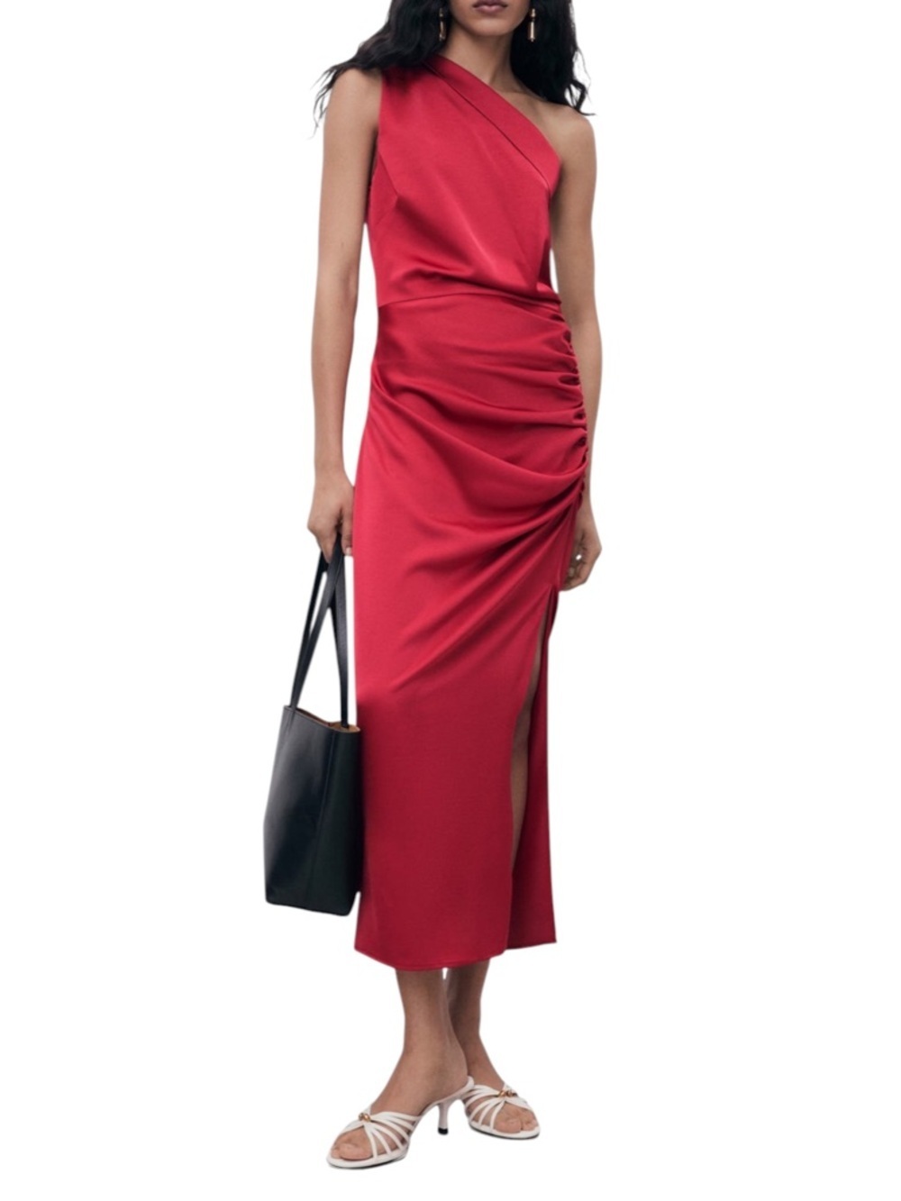 Mango Asymetric One Shoulder Sayin Dress Size 2 NEW